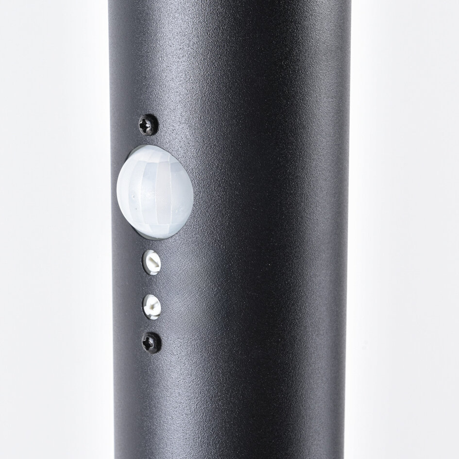 Lampe d'extérieur sur pied Bruno noire avec détecteur - 80 cm