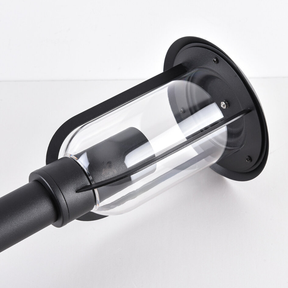 Lampe d'extérieur sur pied Alessandro en acier inoxydable noir - 80 cm