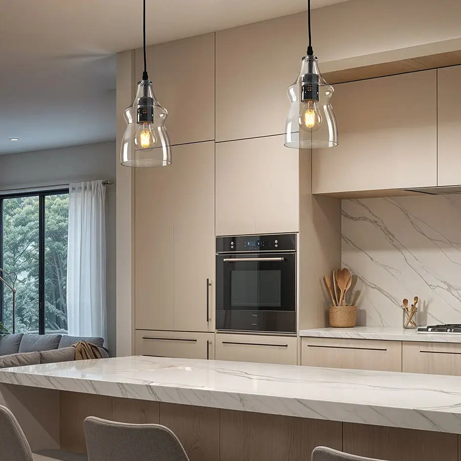 Lampe suspendue à 1 lumière Trinidad avec verre transparent - variante 2