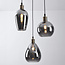 Suspension Verona 3 lumières - verre fumé uni à effet miroir