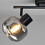 Plafonnier moderne noir avec verre fumé, 2 lumières - Jenthe