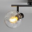 Plafonnier moderne noir avec verre transparent, 2 lumières - Jenthe