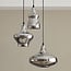 Suspension design Bari 3 lumières en verre chromé