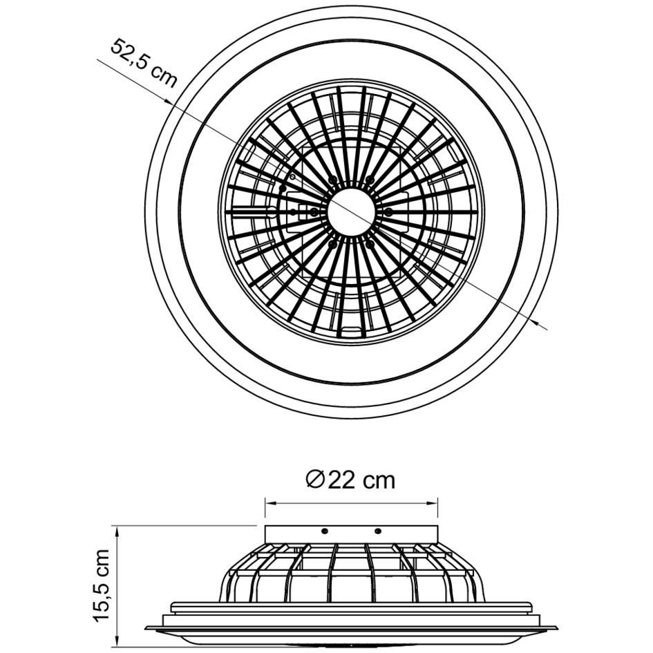 Ventilateur de plafond Meva avec fonction RGBW et effet stéréo