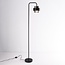 Lampadaire noir Fyke en verre fumé