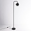 Lampadaire noir Fyke en verre fumé