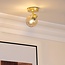 Plafonnier doré avec verre ambré, 1 lumière - Jenthe