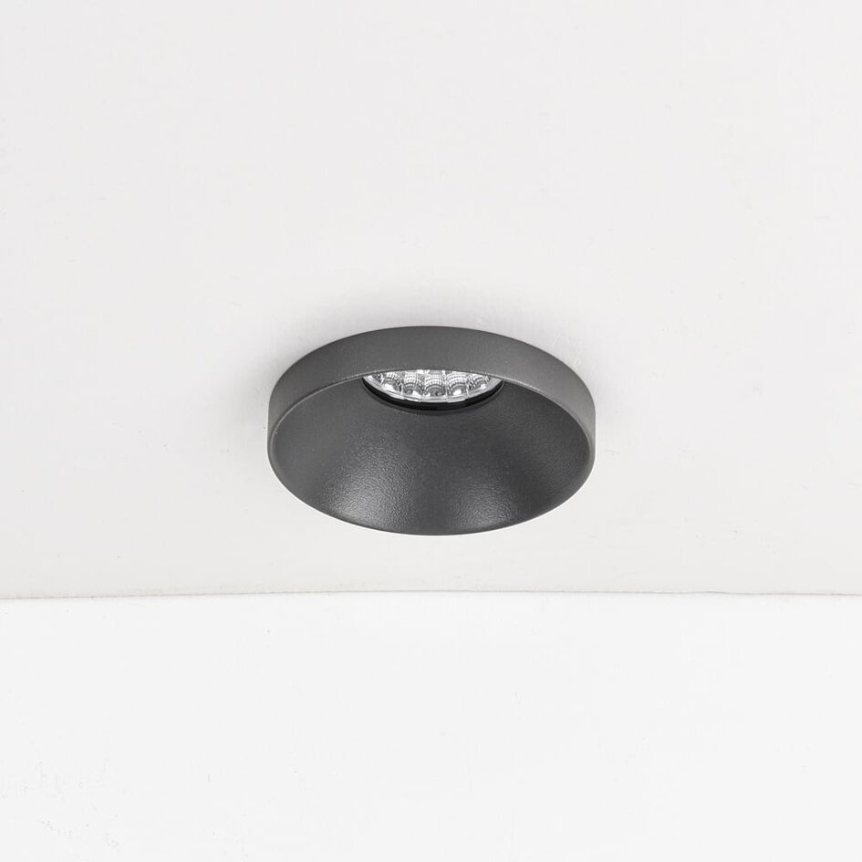 Spot encastrable Meya 9W avec anneau format 1 - gris foncé