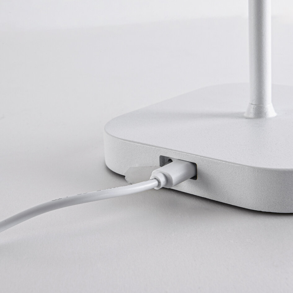 Lampe de table rechargeable et dimmable Robin - blanc mat