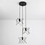 Suspension industrielle Star 3 lumières en métal noir
