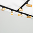 Système de rail monophasé moderne 3 mètres noir avec aspect bois de chêne - Loek