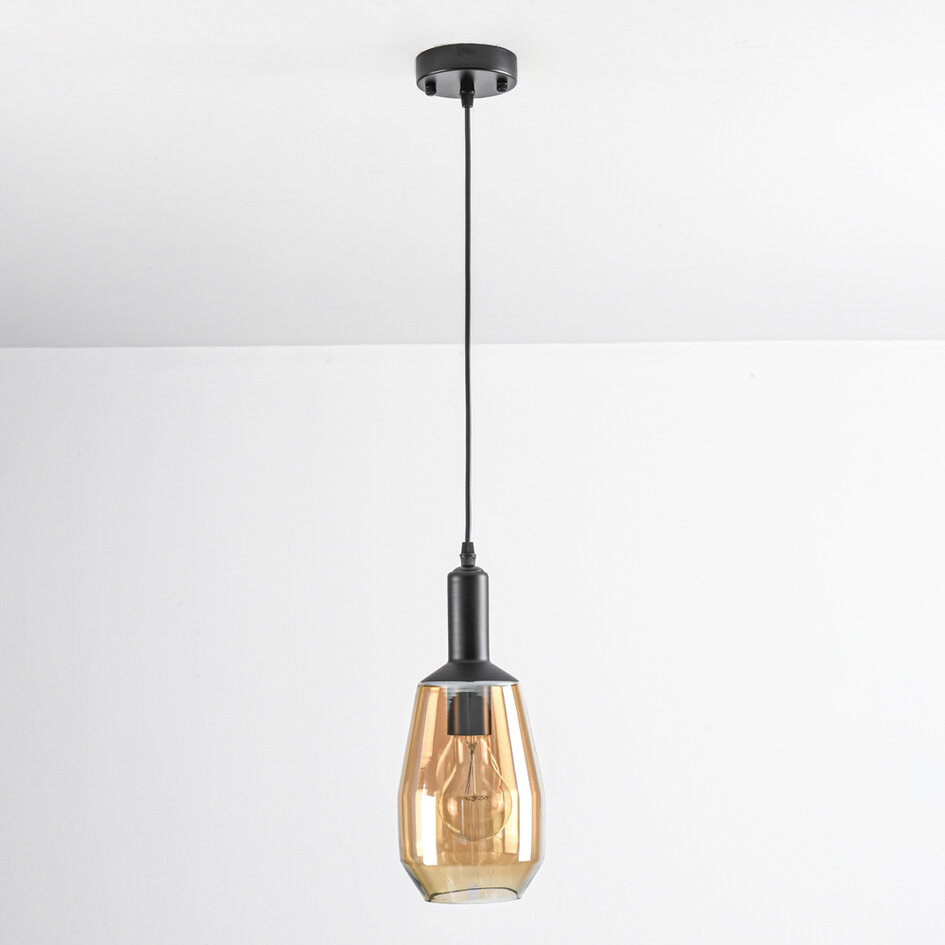 Suspension Mala en verre allongé - ambré