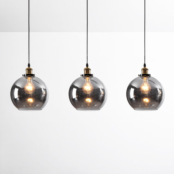 Suspension Katie 3 lumières - verre fumé