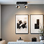 Plafonnier moderne avec verre fumé et 2 spots, noir - Jari
