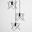 Suspension industrielle Star 3 lumières en métal noir