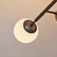 Plafonnier Osem 8 lumières - noir avec globes en verre opalin