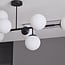 Plafonnier Osem 8 lumières - noir avec globes en verre opalin
