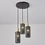 Suspension minimaliste Valji 3 lumières à abat-jour noirs