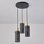 Suspension minimaliste Valji 3 lumières à abat-jour noirs