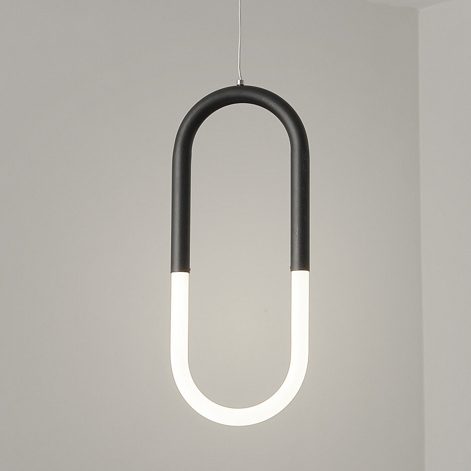 Lampe suspendue design Rohr - noir
