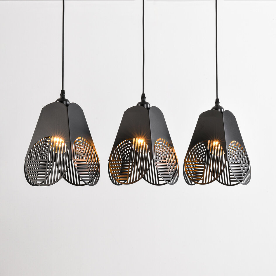 Lampe suspendue design noire 3 lumières - Bruxelles