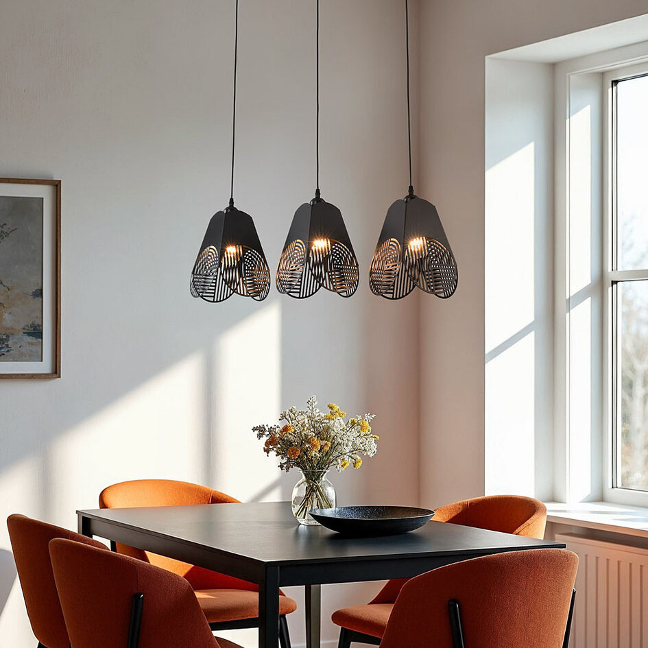 Lampe suspendue design noire 3 lumières - Bruxelles