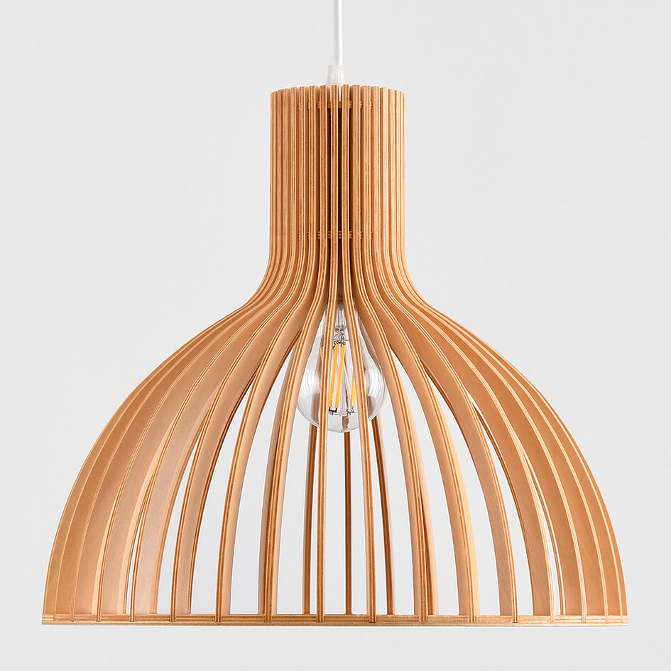 Lampe suspendue de style rustique en bois naturel - Bali