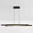 Suspension design dimmable noire avec bois foncé - Liana