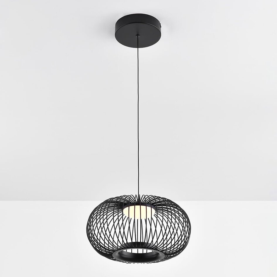 Lampe suspendue noire Kato avec gradation à 3 niveaux