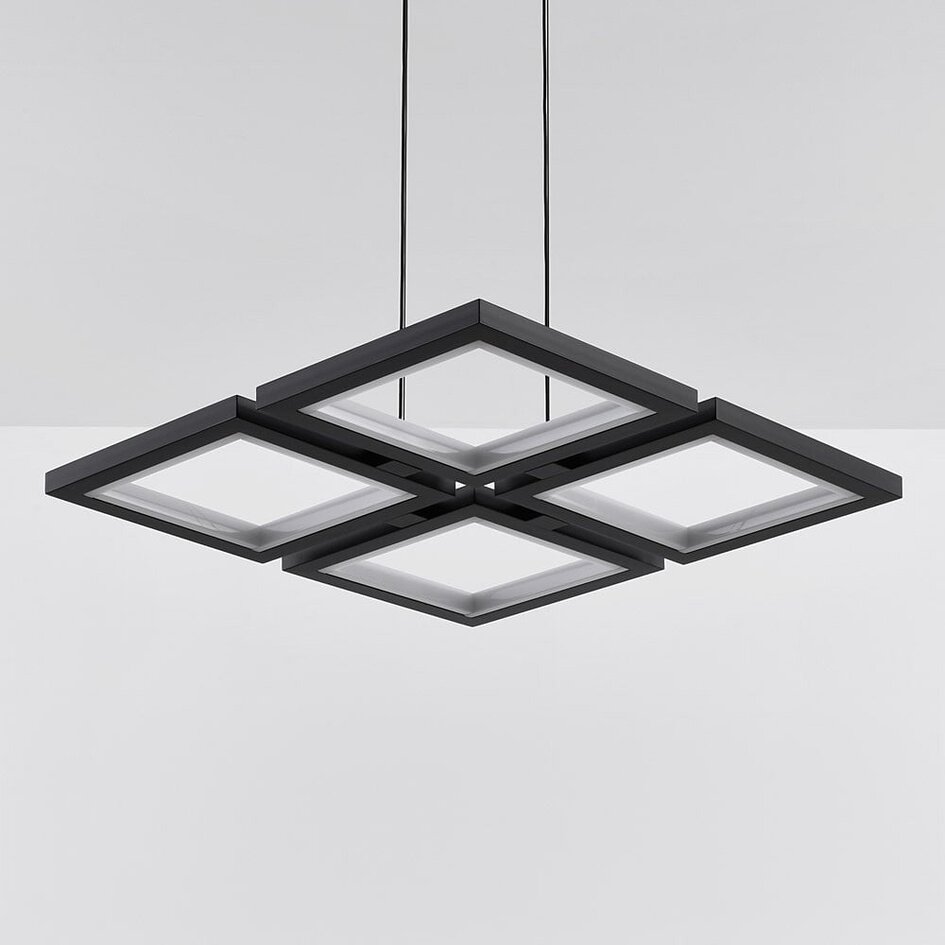 Suspension moderne Carre avec LED à 3 niveaux de gradation