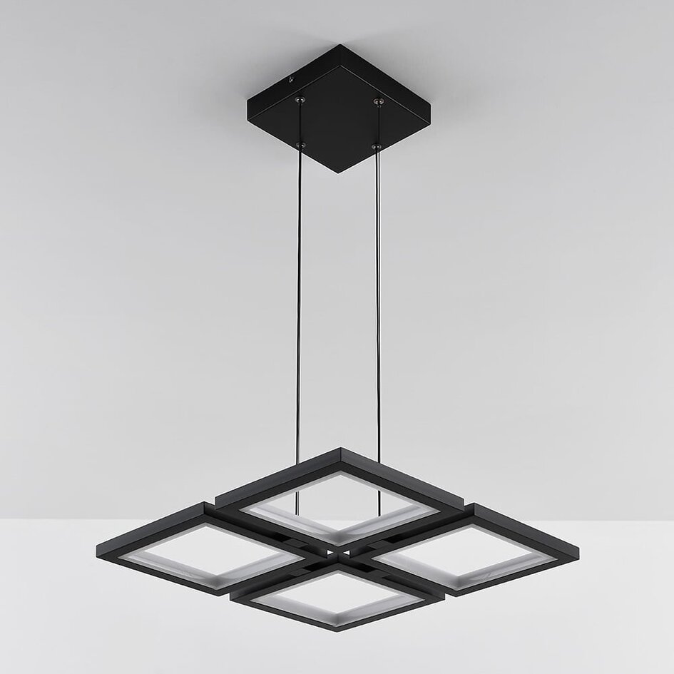 Suspension moderne Carre avec LED à 3 niveaux de gradation