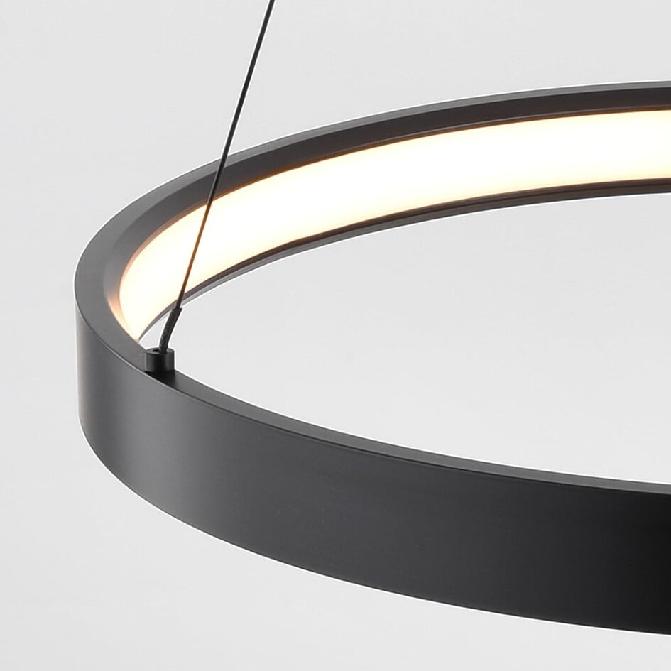 Suspension spirale Espiral avec LED à 3 niveaux de gradation - noir mat