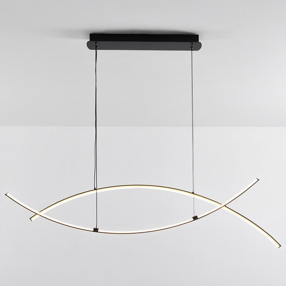 Lampe suspendue design Arche avec LED à 3 niveaux de gradation - noir