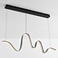 Suspension Linea ondulée - noire avec LED à intensité variable sur 3 niveaux
