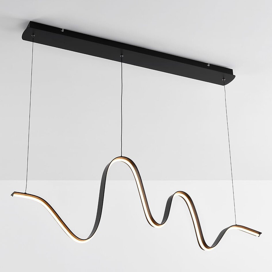 Lampe suspendue design Linea de forme sinueuse avec gradation à 3 niveaux