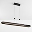 Lampe suspendue design Lilia avec LED à 3 niveaux de gradation - noir et bois foncé