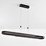 Lampe suspendue design Lilia avec LED à 3 niveaux de gradation - noir et bois foncé