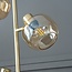 Lampadaire doré avec verre ambré, 3 lumières - Jesse
