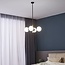 Suspension Callie 4 lumières - noir, verre opalin et accents dorés