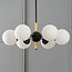 Suspension Callie 6 lumières - noir et verre opalin