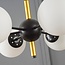 Suspension Callie 6 lumières - noir et verre opalin