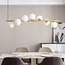 Lampe suspendue design Atto or avec verre blanc laiteux, 7 lumières