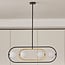 Suspension Gaio 4 lumières - noir et doré avec verre opalin