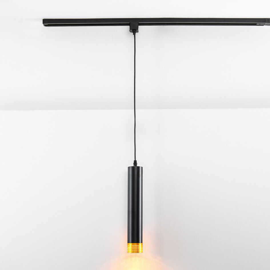 Spot de voie monophasé Senne - noir avec or (prix par pièce)