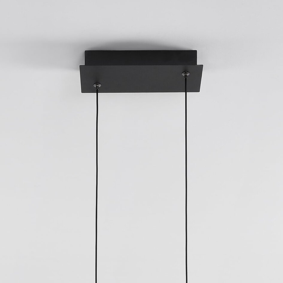 Suspension design noire avec bois clair dimmable à 3 niveaux - Liana