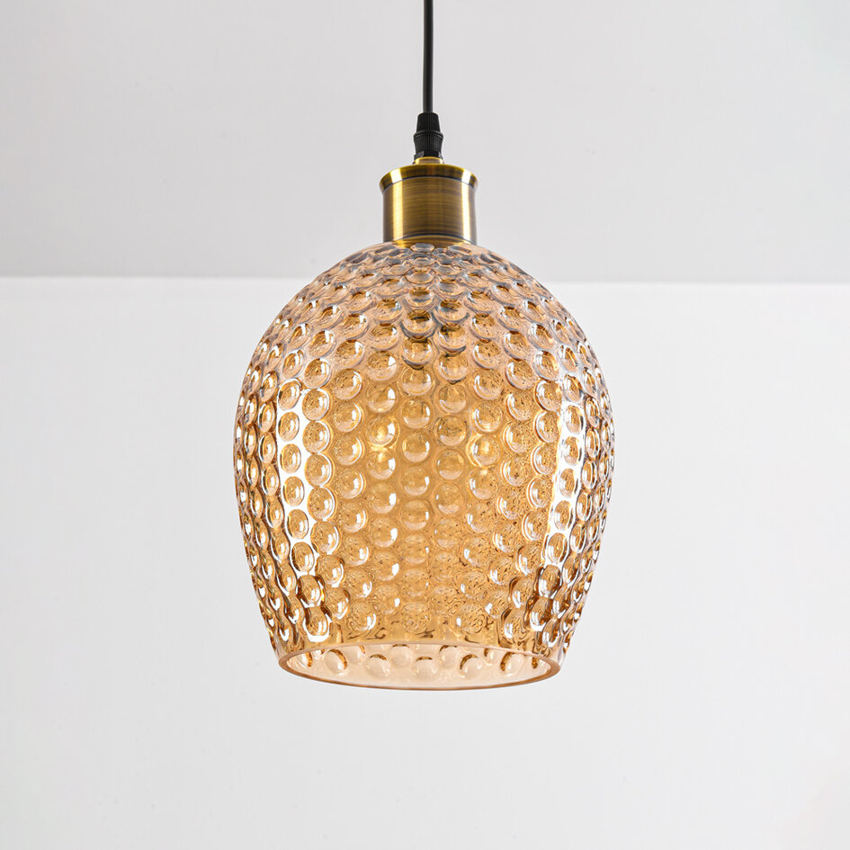 Suspension Lana avec verre ambré 1 lumière - variante 1