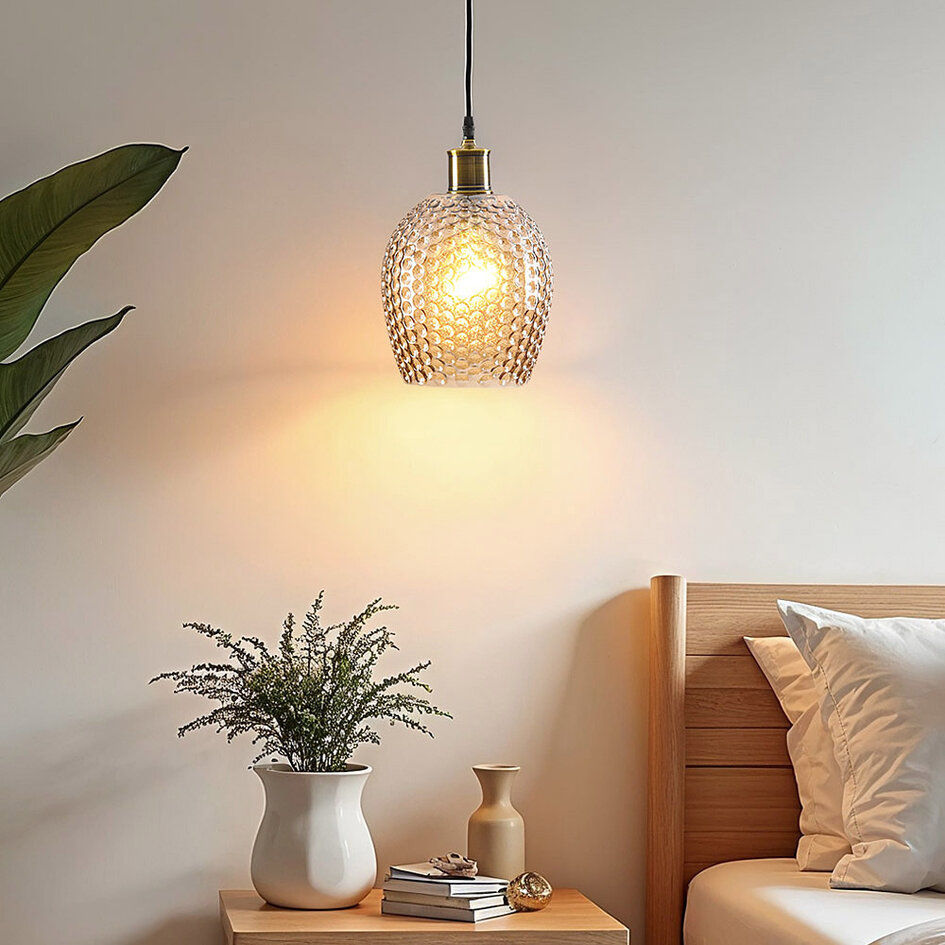 Suspension Lana avec verre ambré 1 lumière - variante 1