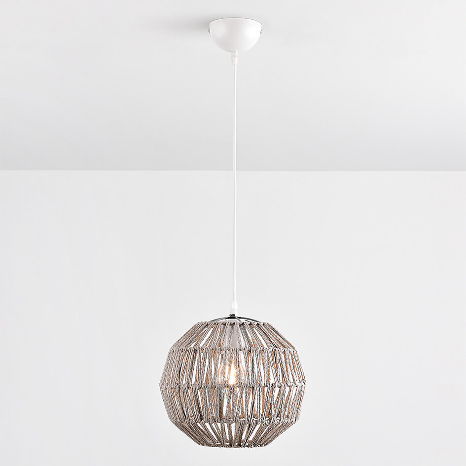 Suspension boho chic Haora en corde de chanvre brun clair