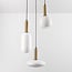Suspension Dennis 3 lumières en verre opalin - blanc opalin et doré