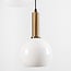 Suspension Aiden 3 lumières en verre opalin - blanc opalin et doré